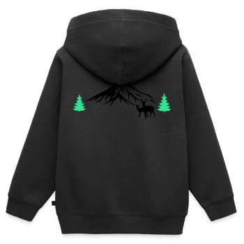 gebirge natur 02 - Kinder Premium Organic Zip Hoodie - Schwarz - Hinten - AI Model Kid Male (0cm)