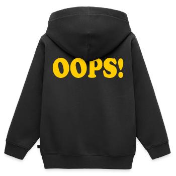 Oops - Kinder Premium Organic Zip Hoodie - Schwarz - Hinten - AI Model Kid Male (0cm)