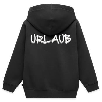URLAUB - Kinder Premium Organic Zip Hoodie - Schwarz - Hinten - AI Model Kid Male (0cm)