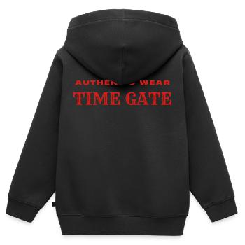 Authentic Wear TIMEGATE - Kids Premium Organic Zip-up Hoodie - black - Back - AI Model Kid Male (0cm)