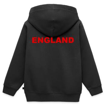 England - Soccer - Football - Fußball - GB - Kinder Premium Organic Zip Hoodie - Schwarz - Hinten - AI Model Kid Male (0cm)