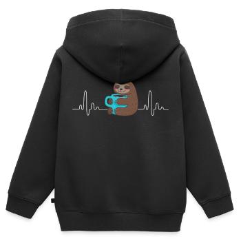 I love coffee t shirt coffee time sholt - Sweat Premium à capuche zippé enfant bio - noir - Dos - AI Model Kid Male (0cm)