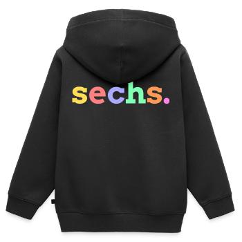 Sechs 6. Geburtstag - Kinder Premium Organic Zip Hoodie - Schwarz - Hinten - AI Model Kid Male (0cm)