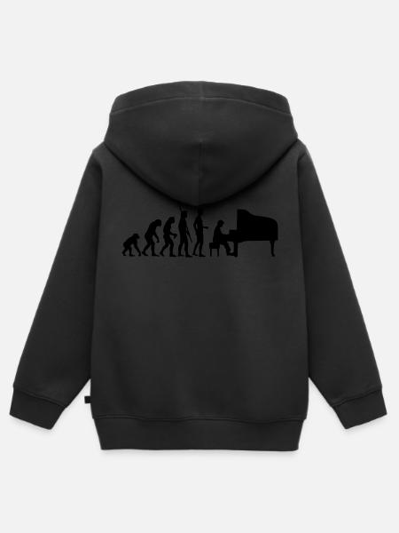 evolution_pianist - Kinder Premium Organic Zip Hoodie - Schwarz