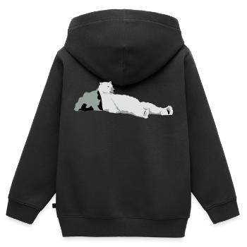 Eisbär - Kinder Premium Organic Zip Hoodie - Schwarz - Hinten - AI Model Kid Male (0cm)