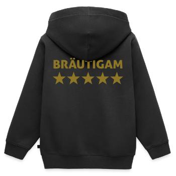 bräutigam - Kinder Premium Organic Zip Hoodie - Schwarz - Hinten - AI Model Kid Male (0cm)