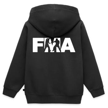 FMA Fighter - Sweat Premium à capuche zippé enfant bio - noir - Dos - AI Model Kid Male (0cm)