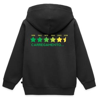 Campeão do mundo Brasil carregamento... - Kinder Premium Organic Zip Hoodie - Schwarz - Hinten - AI Model Kid Male (0cm)