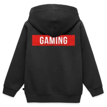 Jeux - Scratch bloc rouge - Sweat Premium à capuche zippé enfant bio - noir - Dos - AI Model Kid Male (0cm)