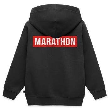 marathon - Kids Premium Organic Zip-up Hoodie - black - Back - AI Model Kid Male (0cm)