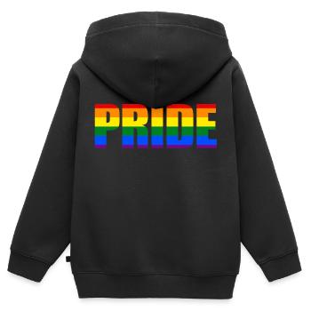 Gay Pride - Sweat Premium à capuche zippé enfant bio - noir - Dos - AI Model Kid Male (0cm)