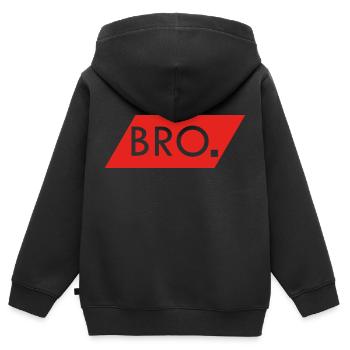 BRO - Sweat Premium à capuche zippé enfant bio - noir - Dos - AI Model Kid Male (0cm)