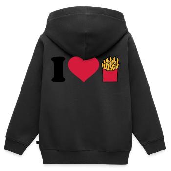 Pommes - Kinder Premium Organic Zip Hoodie - Schwarz - Hinten - AI Model Kid Male (0cm)