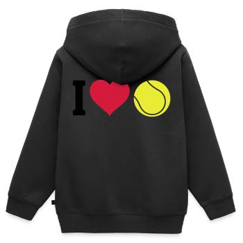I love tennis - Kinder Premium Organic Zip Hoodie - Schwarz - Hinten - AI Model Kid Male (0cm)