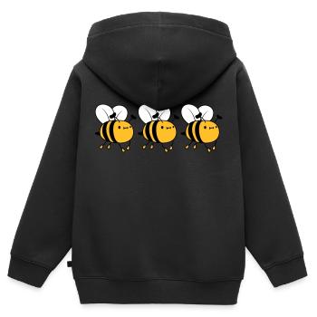 3 abeilles occupées - Sweat Premium à capuche zippé enfant bio - noir - Dos - AI Model Kid Male (0cm)