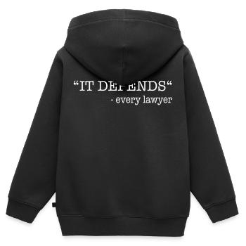 Rechtsanwalt Humor - Kinder Premium Organic Zip Hoodie - Schwarz - Hinten - AI Model Kid Male (0cm)
