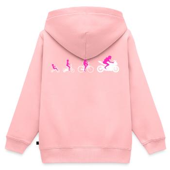 Evolution Supersportler Moto Dames Superbike - Sweat Premium à capuche zippé enfant bio - rose - Dos - AI Model Kid Female (0cm)