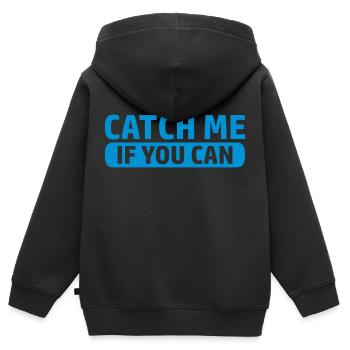 Logo Catch Spiel - Kinder Premium Organic Zip Hoodie - Schwarz - Hinten - AI Model Kid Male (0cm)