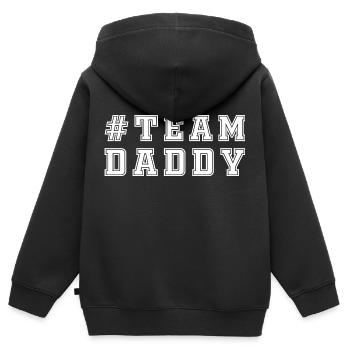 TEAM DADDY - Sweat Premium à capuche zippé enfant bio - noir - Dos - AI Model Kid Male (0cm)