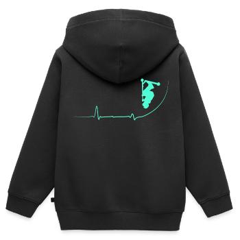 Battement de coeur pour cascadeur de scooters cascadeurs - Sweat Premium à capuche zippé enfant bio - noir - Dos - AI Model Kid Male (0cm)