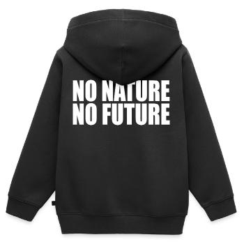No nature no future - Kids Premium Organic Zip-up Hoodie - black - Back - AI Model Kid Male (0cm)