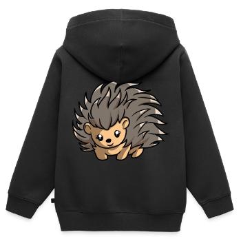 Stachelschwein - Kinder Premium Organic Zip Hoodie - Schwarz - Hinten - AI Model Kid Male (0cm)