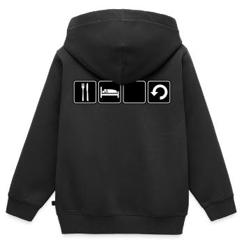 Manger dormir Répéter - Sweat Premium à capuche zippé enfant bio - noir - Dos - AI Model Kid Male (0cm)