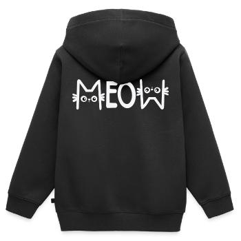 Meow - Kinder Premium Organic Zip Hoodie - Schwarz - Hinten - AI Model Kid Male (0cm)