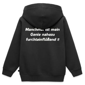Genie - Kinder Premium Organic Zip Hoodie - Schwarz - Hinten - AI Model Kid Male (0cm)