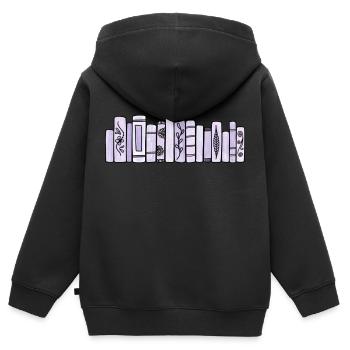 Livres Pastel Violet - Sweat Premium à capuche zippé enfant bio - noir - Dos - AI Model Kid Male (0cm)