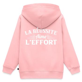 Erfolg liebt die Oldies B-Anstrengung - Kinder Premium Organic Zip Hoodie - Rosa - Hinten - AI Model Kid Female (0cm)