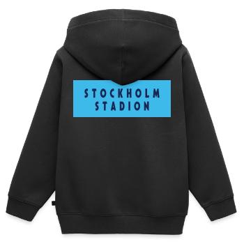 Stade de Stockholm - Sweat Premium à capuche zippé enfant bio - noir - Dos - AI Model Kid Male (0cm)