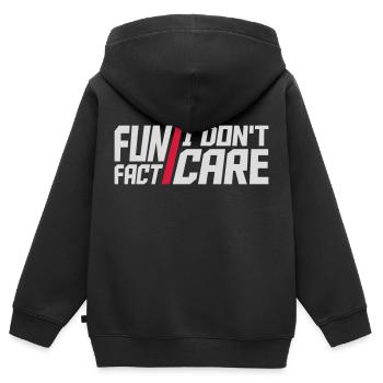 Je me fiche des faits - Sweat Premium à capuche zippé enfant bio - noir - Dos - AI Model Kid Male (0cm)