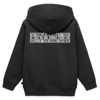 boissons de crânes ennemis - Sweat Premium à capuche zippé enfant bio - noir - Dos - AI Model Kid Male (0cm)