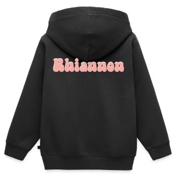 Name Tochter Rhiannon Retro Vorname Rhiannon Paar - Kinder Premium Organic Zip Hoodie - Schwarz - Hinten - AI Model Kid Male (0cm)