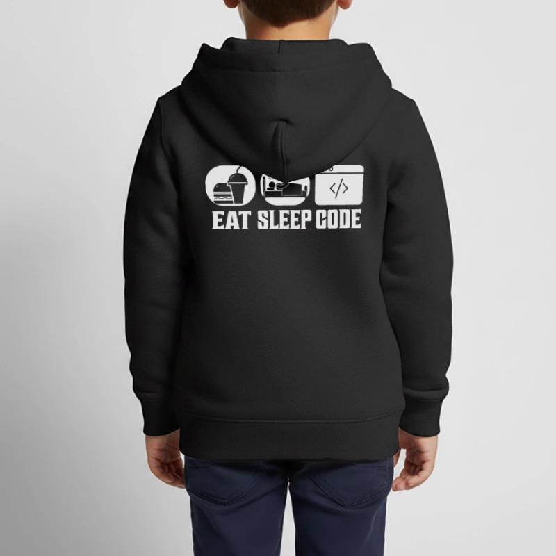 Eat Sleep Code Software Coding Kids Premium Organic Zip-up Hoodie