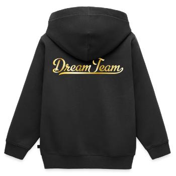 Équipe de rêve - Sweat Premium à capuche zippé enfant bio - noir - Dos - AI Model Kid Male (0cm)