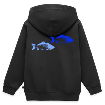 Poissons 2 - Sweat Premium à capuche zippé enfant bio - noir - Dos - AI Model Kid Male (0cm)
