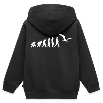 pterosaurs, Pteranodon evolution, dinosaurs, animals - Kids Premium Organic Zip-up Hoodie - black - Back - AI Model Kid Male (0cm)