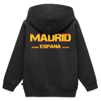 Madrid - Spain - Kids Premium Organic Zip-up Hoodie - black - Back - AI Model Kid Male (0cm)