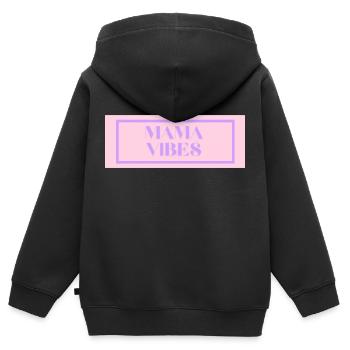 mama vibes - Kinder Premium Organic Zip Hoodie - Schwarz - Hinten - AI Model Kid Male (0cm)