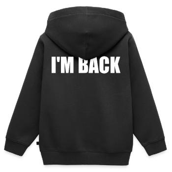 Im back - Kids Premium Organic Zip-up Hoodie - black - Back - AI Model Kid Male (0cm)