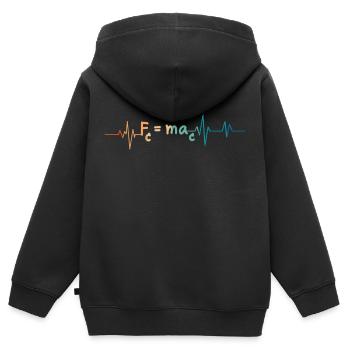 Heartbeat Retro Mathe Formel - Kinder Premium Organic Zip Hoodie - Schwarz - Hinten - AI Model Kid Male (0cm)