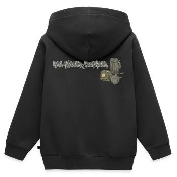 Gaz Eau Merde // Illustration - Sweat Premium à capuche zippé enfant bio - noir - Dos - AI Model Kid Male (0cm)