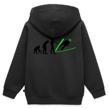 Skispringer - Kinder Premium Organic Zip Hoodie - Schwarz - Hinten - AI Model Kid Male (0cm)