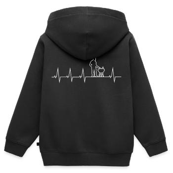 Barbecue - Grillmeister - Heartbeat - Kinder Premium Organic Zip Hoodie - Schwarz - Hinten - AI Model Kid Male (0cm)