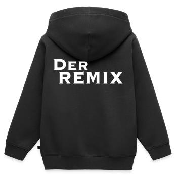 Le remix - Sweat Premium à capuche zippé enfant bio - noir - Dos - AI Model Kid Male (0cm)