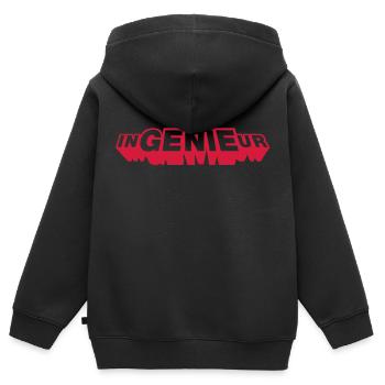 Das Genie im Ingenieur - Kinder Premium Organic Zip Hoodie - Schwarz - Hinten - AI Model Kid Male (0cm)