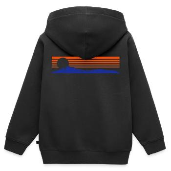 sunset hills - Sweat Premium à capuche zippé enfant bio - noir - Dos - AI Model Kid Male (0cm)