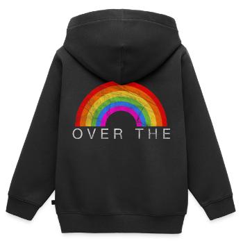 Regenbogen Logo - Kinder Premium Organic Zip Hoodie - Schwarz - Hinten - AI Model Kid Male (0cm)
